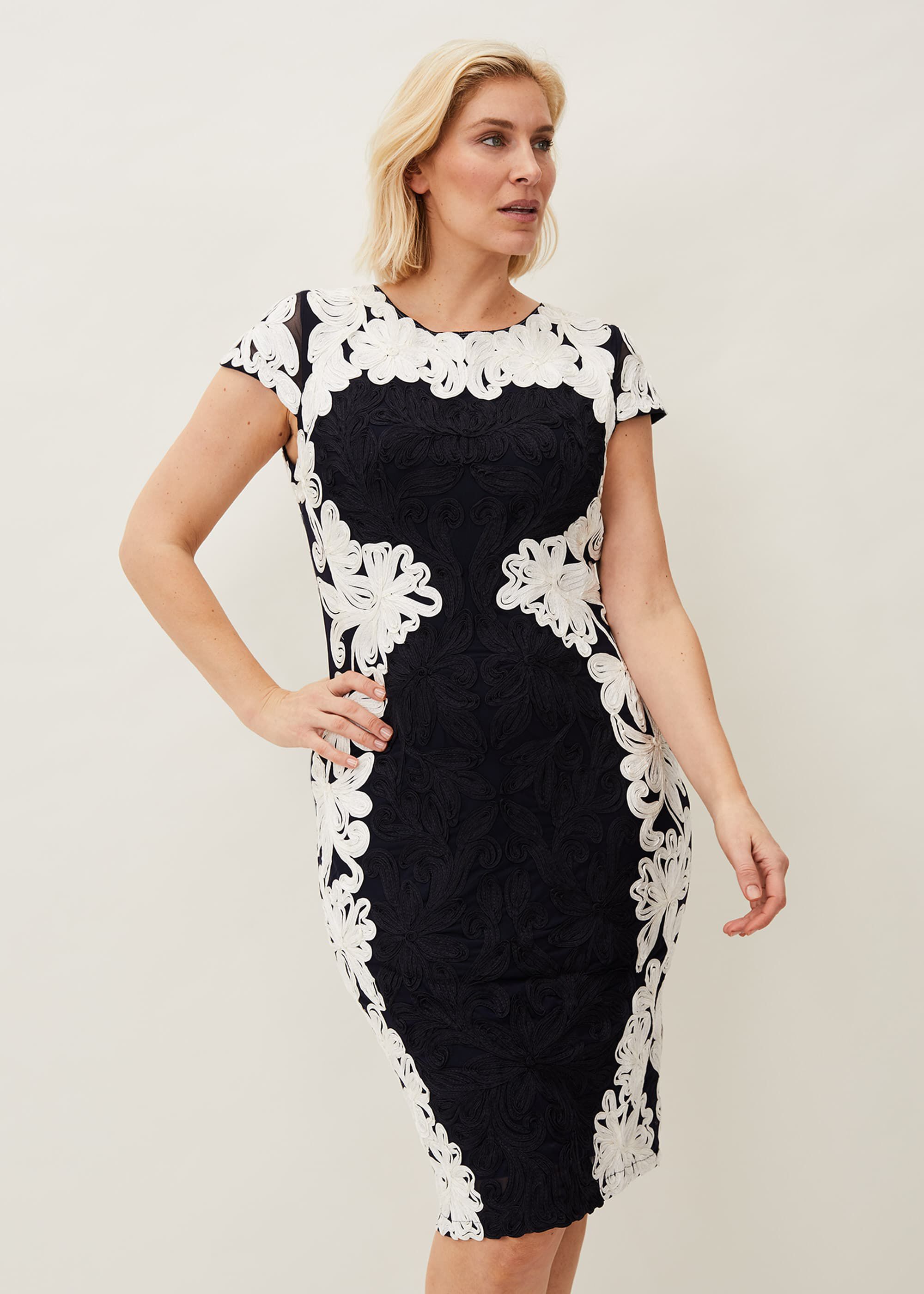Nori Tapework Lace Fitted Dress | Phase ...